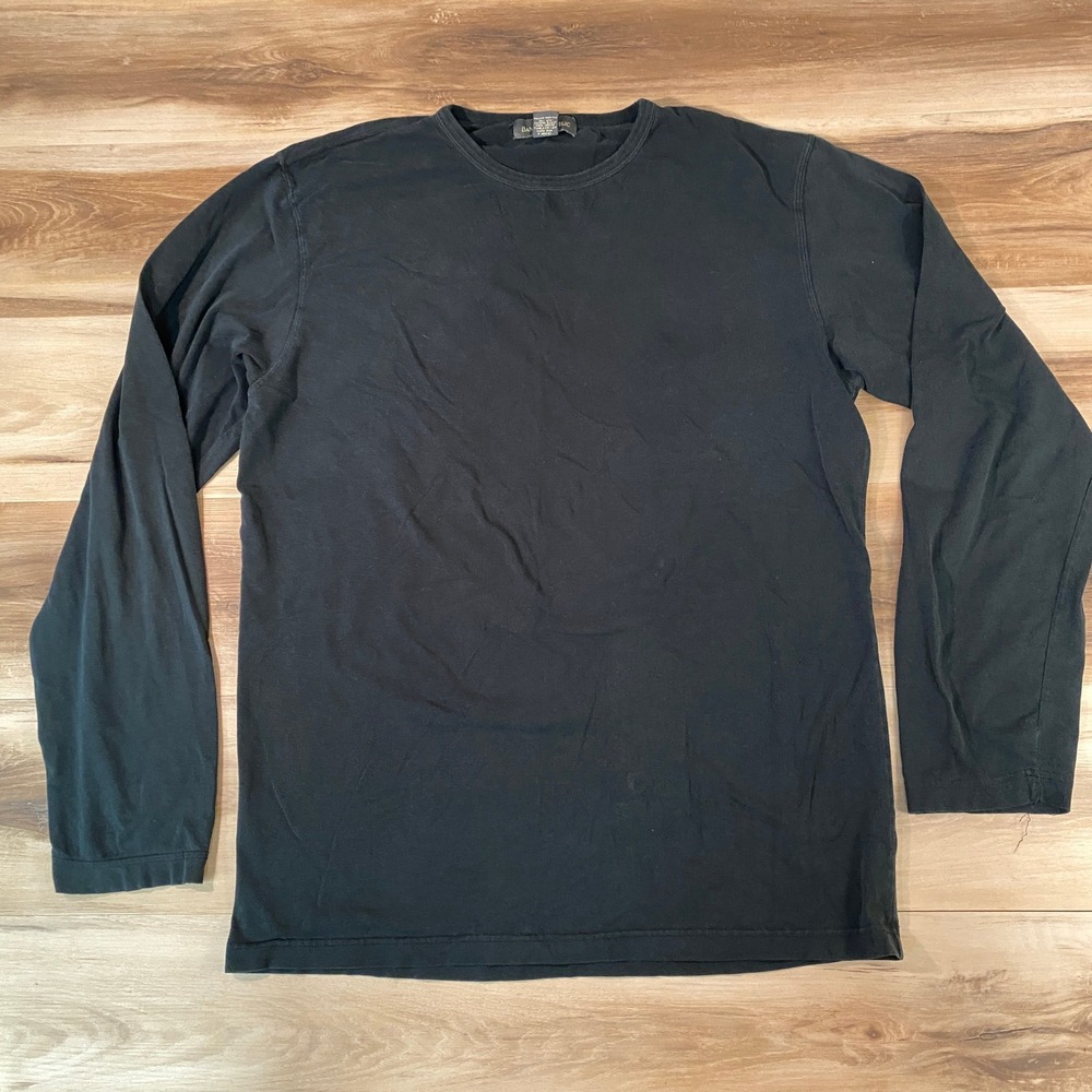Banana‎ Republic T Shirt Mens XL Black Long Sleeve Crewneck Cotton Stretch tee